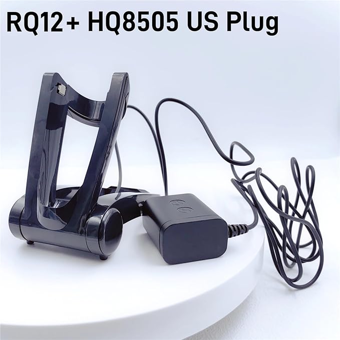 RQ12 Shaver Charging Stand Base And HQ8505 Power Cord ComboCompatible For Philips NorelcoSensoTouch 3D 1250X 1255X 1260X 1280X Electric Shaver Parts(US Plug)