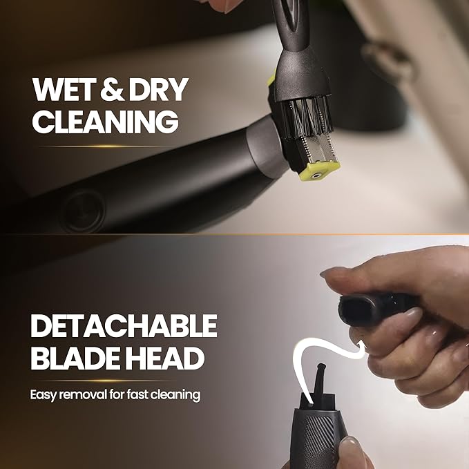Electric Body Hair Trimmer &amp Beard Shaver for Men – Pubic &amp Groin Hair Ball Groomer – Skin-Safe for Sensitive Areas Chest &amp Legs – Dual Blade Wet/Dry IPX6 Waterproof Rechargeable with 3