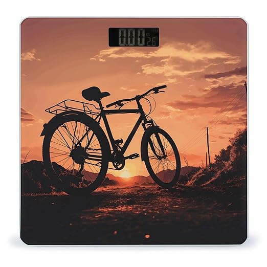 Road Bicycle Bathroom Scale Large LCD Backlight Display Digital Scale Rounded Corners Body Scales Automatic Power On/Off Bathroom Scales for Home Bedrooms