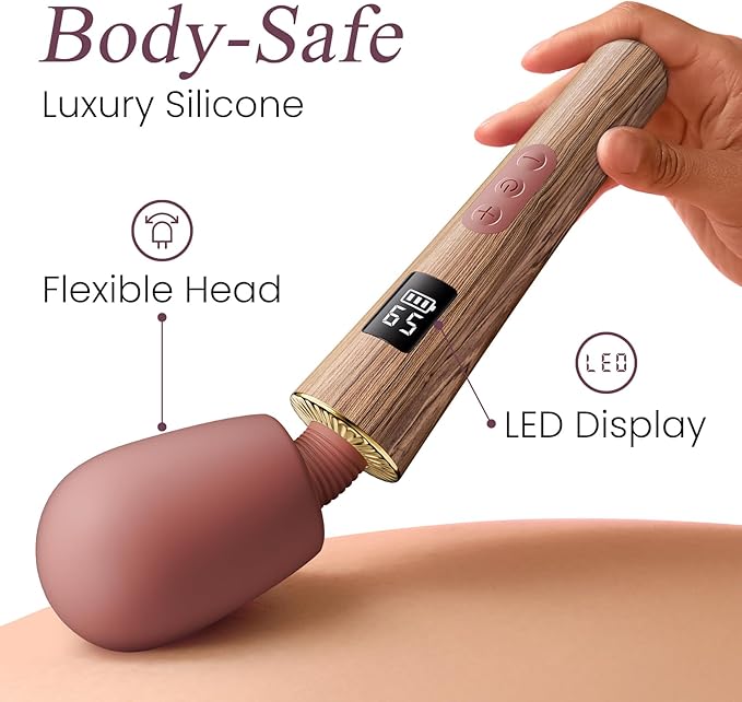 Personal Massagers Woman - Powerful Massage Tools with 9 Vibration Modes 5 Speeds Flexible Silicone Head Digital Display Waterproof Adult Tools for Women