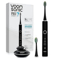 Voom Sonic Pro 7 Series Rechargeable Electronic Toothbrush Advanced Oral Care Technology 2-Minute Timer w/Quadrant Pacing 5 Adjustable Speeds Magnetic Levitation 100% Waterproof Black (VM-20946)