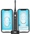 Blu Smart Electric Toothbrush Sonic Power Toothbrush with Interactive Live Tracking App for Adults (Black)
