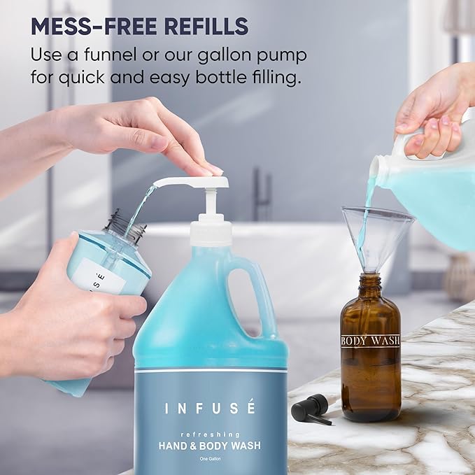 Terra Pure Infuse Hotel Body Wash/Hand Soap | 1 Gallon | Designed to Refill Soap Dispensers (Set of 4)