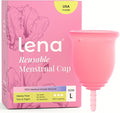 Lena Menstrual Cup Original - Soft Medical-Grade Silicone Period Cups for Women Heavy Flow Reusable and Comfortable 12-Hour Leak-Free Protection Beginner-Friendly Feminine Care - Large Pink