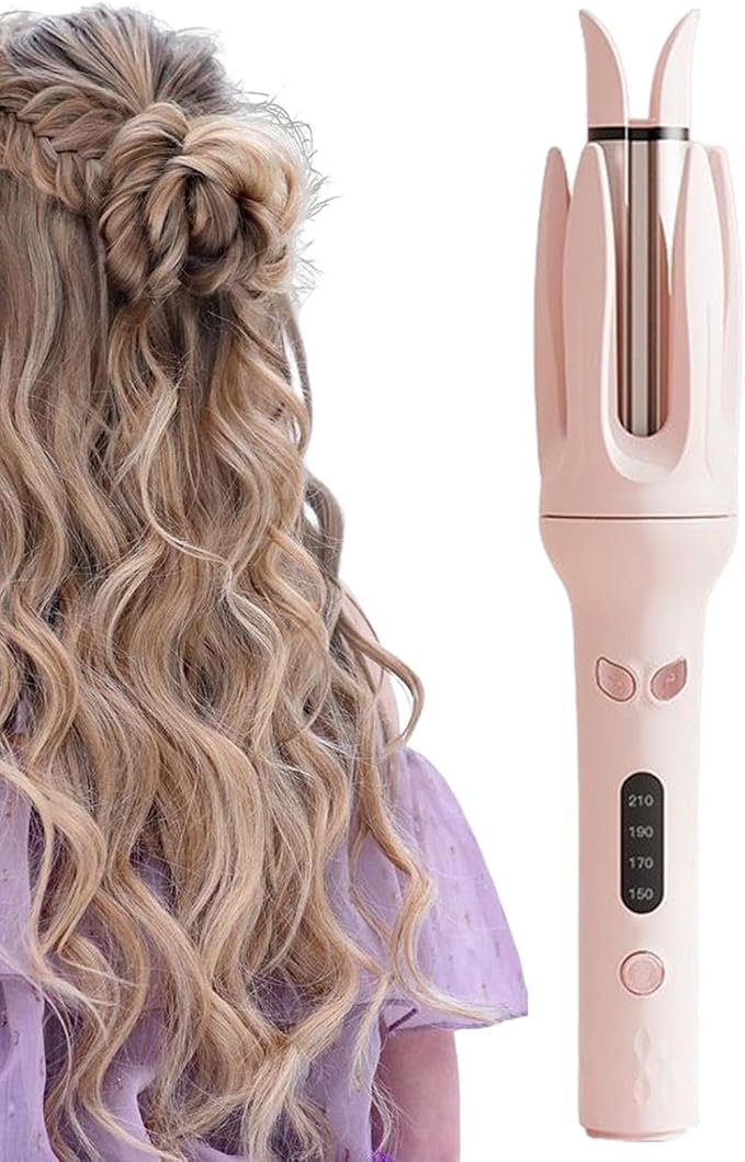 Rotating Barrel Curling Wand - Hair Curling Iron with Anti Scald Features Hair Curler Wand | Automatic Curling Tool with 4 Temperature Levels Perfect for Achieving Stunning Curls and Waves with Ease