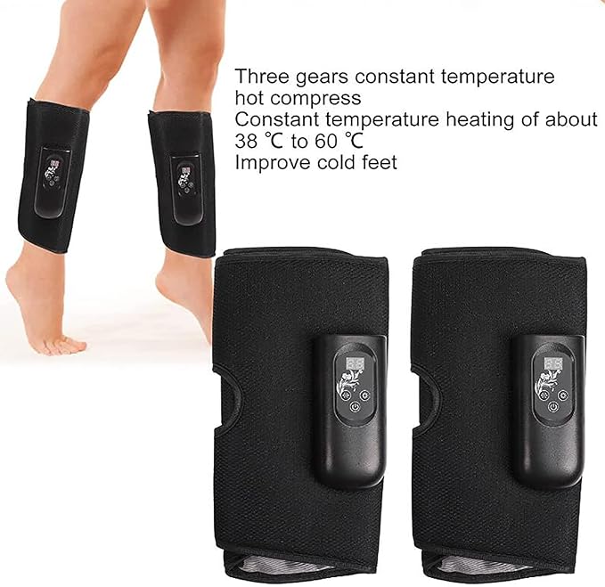 Leg Massager 3 Gears Adjustable Calf Ankle Wraps Massager Constant Temperature Hot Compress Lightweight Design and Soft and Comfortable for Feet Legs Muscle Relaxation