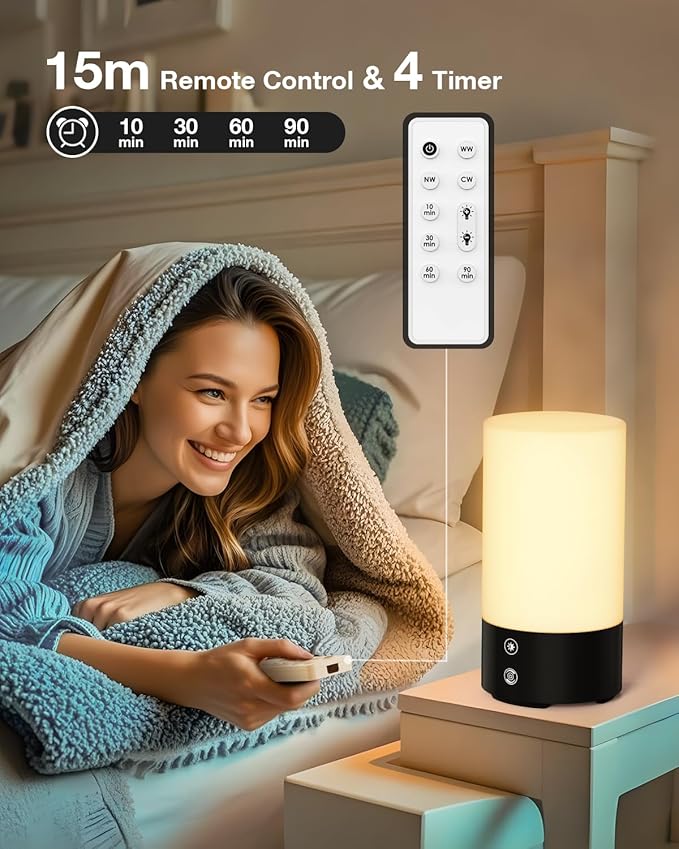Light Therapy Lamp 10000 Lux Sun Lamp UV-Free with 3 Color Temperatures 4 Brightness &amp Timer Remote Control Sunlight for Home Office Shift Worker