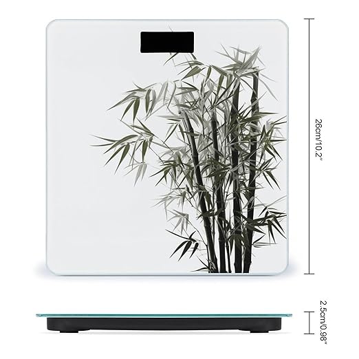 Asian Bamboo Scale for Body Weight High Precision Digital Weight Scales with LCD Display Anti-Slip Sturdy Slim Tempered Glass Bathroom Scale for Home Use