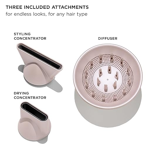 T3 LuxeDry High-Performance Hair Dryer Set with Drying Concentrator Styling Concentrator &amp Diffuser Attachments |Fast Powerful Drying &amp Styling |for All Hair Types