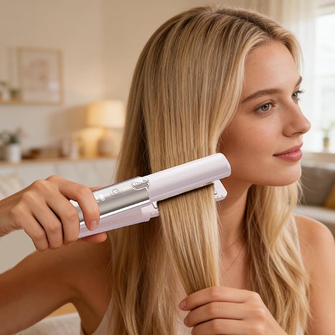 Portable Hair Straightener - Styling Curling Iron with 4 Temp Settings | Travel Hair Straightener - for Women Travel Beach Vacation Hotel Home Bathroom Salon