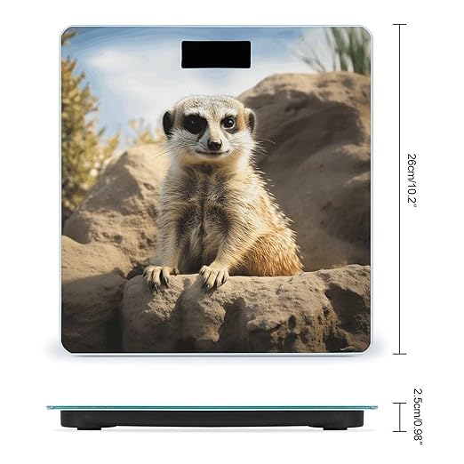 Meerkat Animal Bathroom Scale Ultra-Bright Liquid Crystal Screen Weight Scale Accurate Bathroom Body Scales for Body Weight Bathroom Pet Home Bedroom Gift-Giving