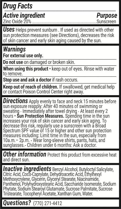 SolRX Pure Mineral SPF 50+ Face Sunscreen - 1.7oz Zinc Oxide Sunscreen with Niacinamide Daily Facial Sunscreen Reef Safe Sunscreen