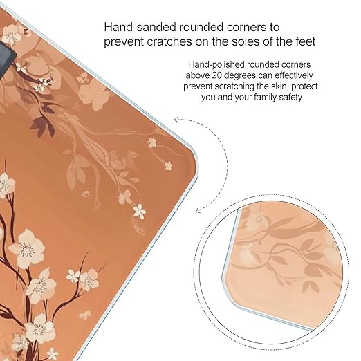 Flower Pattern Digital Bathroom Scale for Body Weight Weighing Scale with Backlit LCD Display High Precision Measurements &amp Measures Weight Up to 180kg