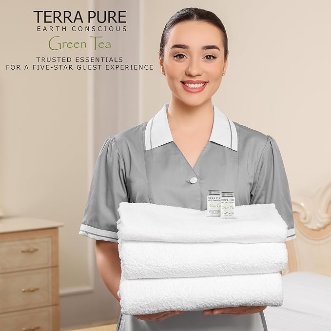 Terra Pure Green Tea Body Wash 1.2 oz. In Jam Jar With Organic Honey And Aloe Vera (Case of 300)