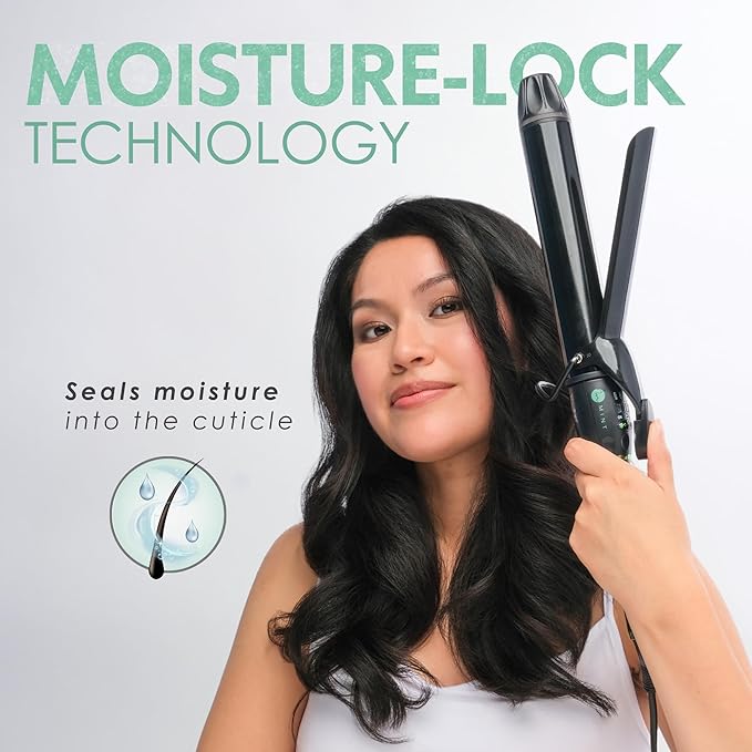 MINT Professional Extra Long Hair Curling Iron 1 1/2 inch | 2-Heater Ceramic Barrel that Stays Hot | 1.5 Inch Hair Iron Curler for Beach Waves | Travel-Ready International Dual Voltage