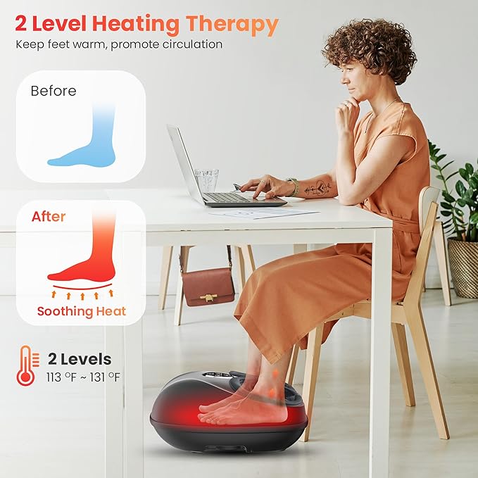 COMFIER Shiatsu Foot Massager with Remote &amp Back Massager with Heat