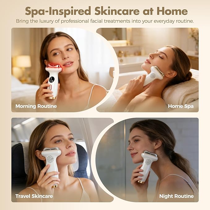 Heating Facial Massager for Neck and Face Electric Gua Sha Cold Face Depuffer to Shaping and Reduce Swelling Improves Skin Elasticity