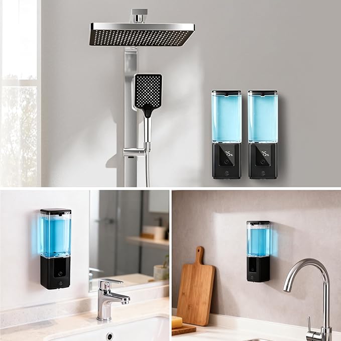LAOPAO Soap Dispenser Automatic Soap Dispenser Wall Mount Rechargeable Foaming Soap Pump for Bathroom Kitchen Touchless Foam Soap Dispenser for Dish/Hand/Shower Soap Home &amp Commercial 540ml B