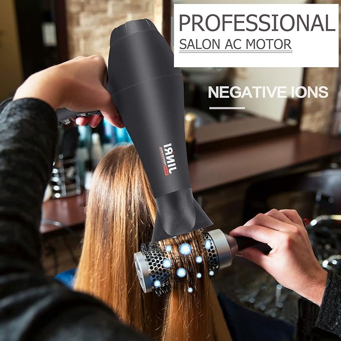 Hair Dryer 1875W Negative Ionic Fast Dry Low Noise Blow Dryer Professional Salon Hair Dryers with Diffuser Concentrator Styling Pik 2 Speed and 3 Heat Settings (Bk)