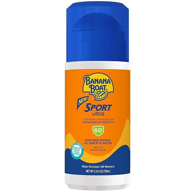 Banana Boat Sport Ultra SPF 50 Sunscreen Spray Twin Pack and SPF 60 Sunscreen Roll On | Oxybenzone Free Sunscreen Bundle with Water Resistant Sun Protection