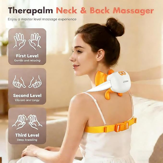 Shoulder and Neck Massager Bionic Heated Massager Neck Massager with Fingers 4D Kneading Massage Simulates a Real Palm Massage for Comfort Relax Muscle Tension