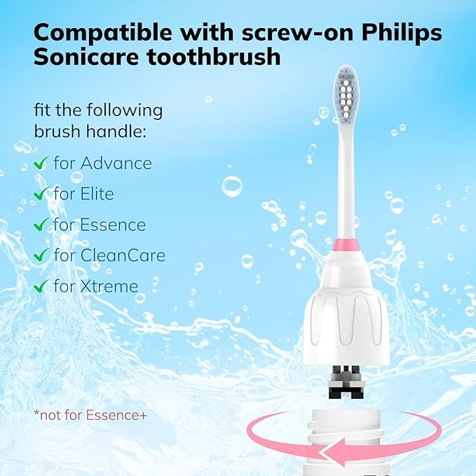 Replacement Toothbrush Heads for Philips Sonicare E-Series Essence Xtreme Elite Advance and CleanCare Screw-On Toothbrush Handles6 Pack Soft Dupont Bristles Electric Toothbrush Replacement Heads