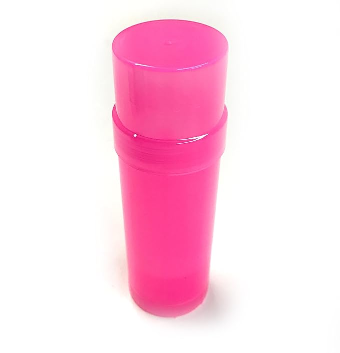 (24) Empty Clear Plastic Deodorant Containers - 2.2 Oz Cylinders (Pink)