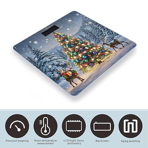 Christmas Day Scale for Body Weight Smart Scales Digital Bathroom Scale High Precision Weighing Scales with Large Display Weighing Machine for People