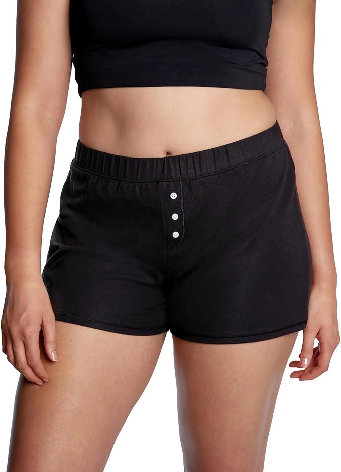 Thinx Ultra-Soft Period Underwear Overnight Sleep-Shorts Leakproof Holds Up to 12 Regular Tampons* Period Underwear for Women Reusable &amp Controls Odor Black L