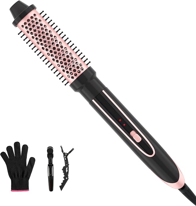 Curling Iron Instant Heat Up Hair Curling Wand Set Curling Brush Ceramic Curling Wand Dual Voltage Curling Iron with Glove &amp 2 Clips (Curling Wand （1.5 ）)