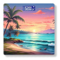 Digital Scale for Body Weight Highly Precision Bathroom Weight Scale 400 lbs with Backlit Display Personalized Scale for Home-Beautiful Tropical Beach with Palm Trees and The Sun Setting