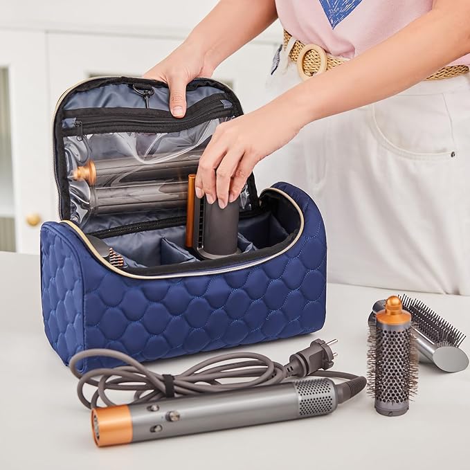 Travel Case for Dyson Airwrap Complete Style Portable Padded Storage Bag with Hanging Hook Fits All Dyson Airwrap Models &amp Attachments Blue