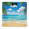 Hawaiian Beach Scale for Body Weight Highly Accurate Digital Bathroom Body Scale Digital Bathroom Scales for People Anti-Slip Large LCD Display Smart Scales