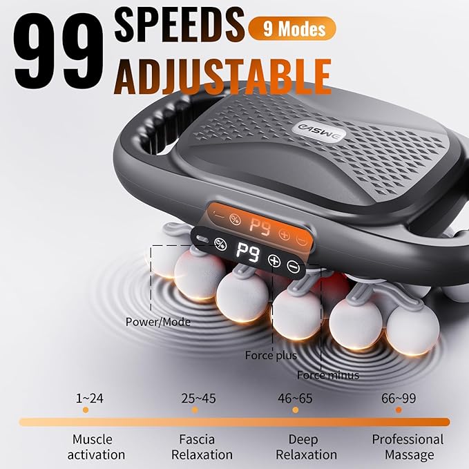 20-Head Massage Gun Electric Deep Tissue Body Massager Professional Muscle Massager Tool for Easing Shoulder Back Neck Legs 9 Modes / 99 Speeds Massage Gifts for Women Men (20-Head)