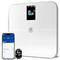 Premium Smart Digital Body Weight Scale - 4 Electrodes – 25+Metrics -Rechargeable- WiFi &amp Bluetooth - Full Body Analysis -Track Body Fat Muscle Mass Fat Percentage Sleek Design