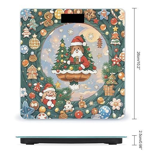 Digital Bathroom Scale for Body Weight Scale with Bright LCD Display High Accuracy Step-On Technology Auto On/Off Christmas Aesthetic Digital Scales 400 Lbs /180kg