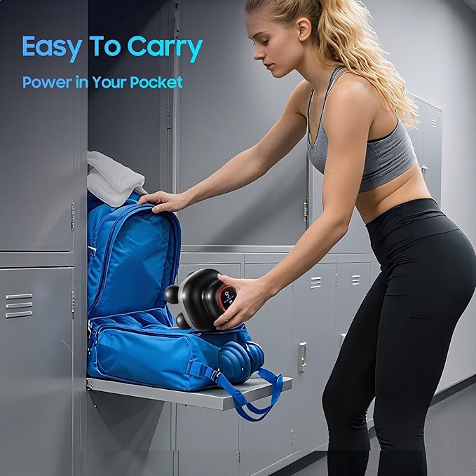 Massage Gun – Electric Body Massager with 4 Heads Handheld Percussion Muscle Massager Deep Tissue Back Massager for Muscle Relaxation Powerful Full Body Electric Massager Tool for Men and Women