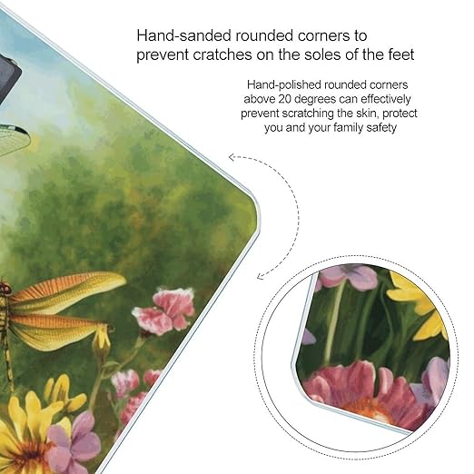 Dragonfly Garden Spring Bathroom Scale for Body Weight Bathroom Digital Electronic Weighing Scale with Back Lit LED Display Sturdy Tempered Glass Weight Watchers Scales 400lb