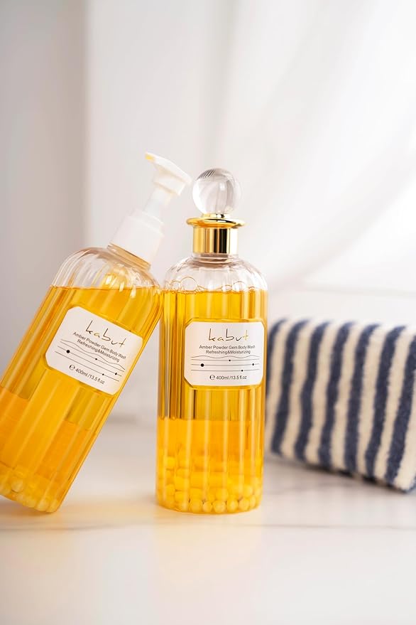 Kabut Pearl Extract Body Wash Amber Powder Infused Plant-Based Natural Formula for Daily Cleansing Gentle Hydrating Shower Gel 400ml