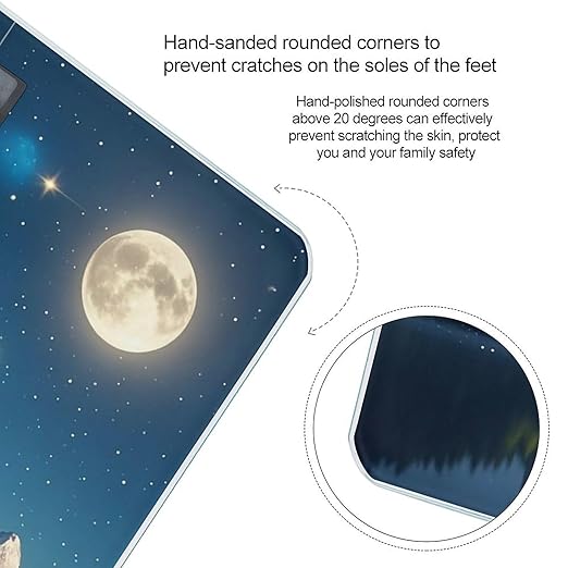 Nightsky Hanging Moon Stars Bathroom Scale for Body Weight with High Precision Large LCD Backlight Display Digital Weighing Scale with BMI Capacity Up to 180kg