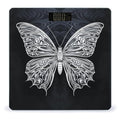 White Butterfly on Black Background Smart Scale for Body Weight Accurate Bathroom Scale with LED Display Digital Weight Scales Weighing Machine High Precision Scales for Bath Home