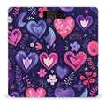 Light Purple and Red Bathroom Scale Automatic Power On/Off Body Scales LCD Backlight Display Square Digital Scale Rounded Corners Bathroom Scales for Home Bedrooms