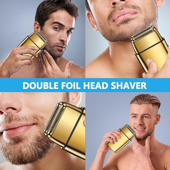 Upgraded Version Gold Double Foil and Cutters Replacement Set for Foil Shaver