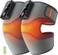 Cordless Knee Massager with Heat Vibration for Pain Relief MAXwarm 4.0[2026 Upgraded] - Electric Heated Knee Brace with 5 Heat Levels and 3 Massage Mode Gifts for Men Women (Grey Pair)