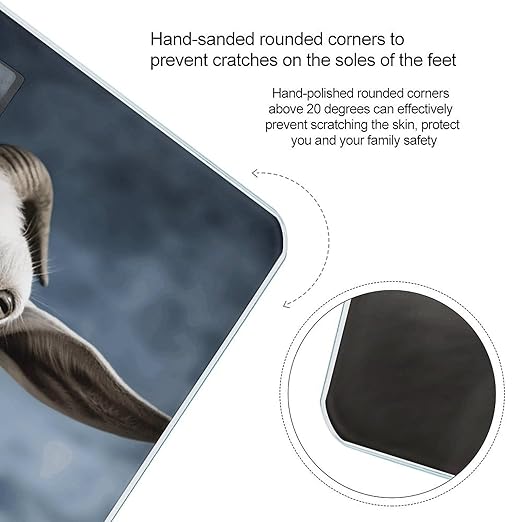 Goat Bathroom Scale Large LCD Backlight Display Digital Scale Rounded Corners Body Scales Automatic Power On/Off Bathroom Scales for Home Bedrooms