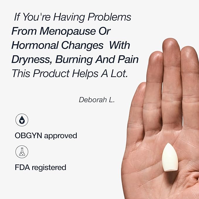 10 mg Hyaluronic Acid 10 inserts. Long lasting Feminine Moisturizer. Extra strenghts for dryness. With Vitamin A E Lactic Acid. Women-owned. Made in Italy