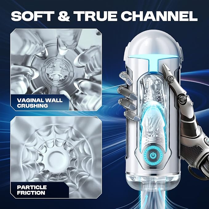 Male Masterburbatar Hands Free with 10 Vibration Sucking Massagers Modes Automatic Male Mastusbafor Tight Sleeve Hoodies Pussy Pocket Silicone Electric Massager Machine PW101446 (Grey)