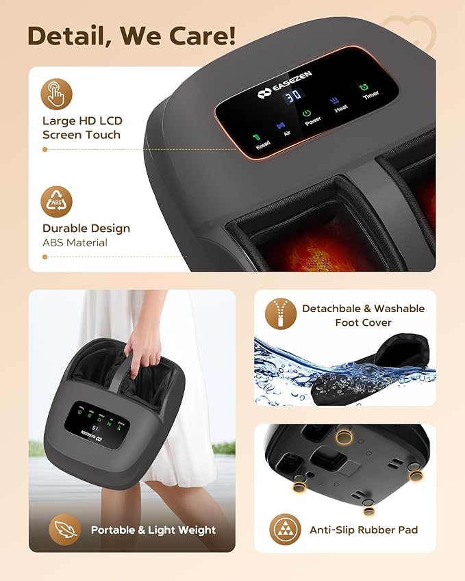Shiatsu Foot Massager with Heat &amp Remote - 2026 Upgraded Deep Kneading Massage for Plantar Fasciitis Neuropathy &amp Tired Feet | Fits Up to Size 14 | Perfect Gifts