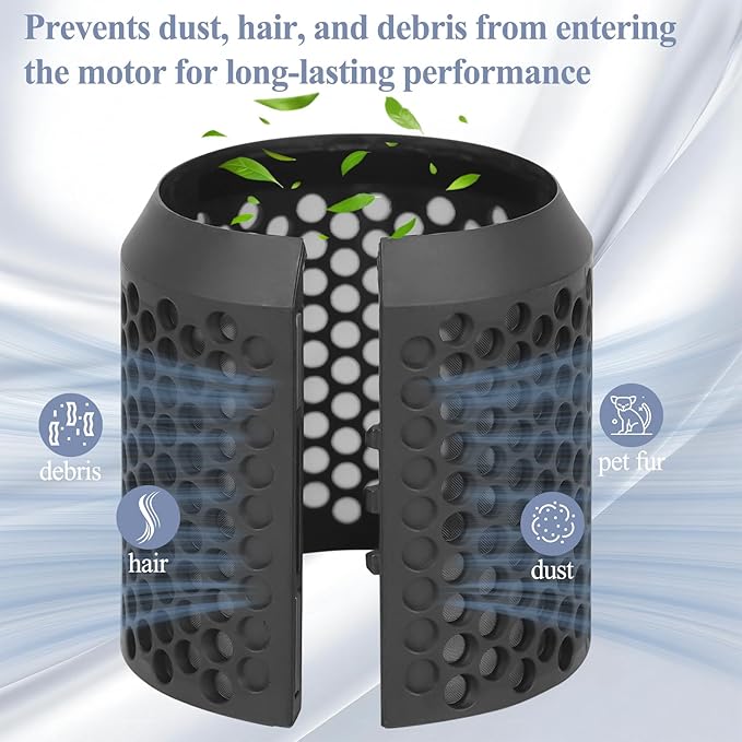 Filter Cage Cover and Upgraded Large Round Volumizing Brush for Dyson Airwrap