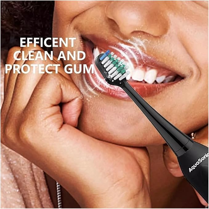 10pcs Replacement Toothbrush HeadsCompatible for Waterpik Bristle Soft Nozzles(10pcs Black Green)